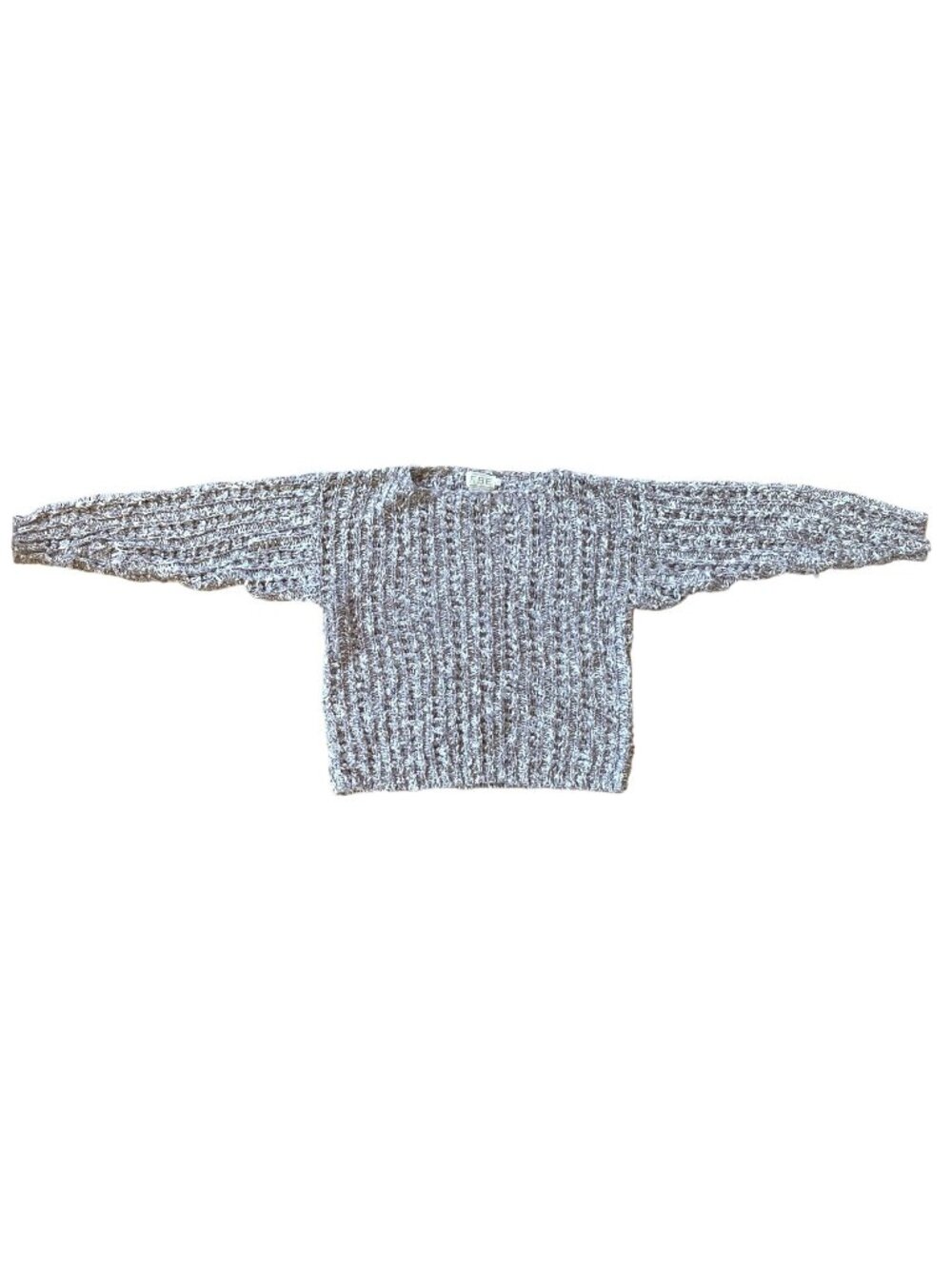 Vintage Womens Sweater FABE 90s Y2K Brown Tan White Knit Oversize Costal Small